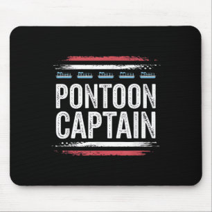 Black-pontoon Boat-captain 4th Of-july Mouse Mat