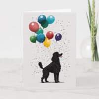 Black Poodle Celebration Greeting Card