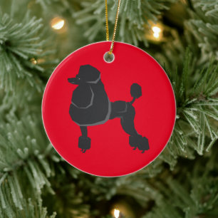 Black Poodle Christmas Ornament