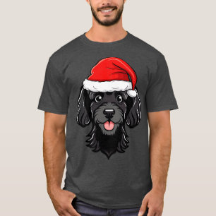 Black Poodle Christmas Santa Dog Cute Holiday Pupp T-Shirt