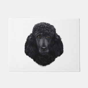 Black Poodle Dog Face Doormat