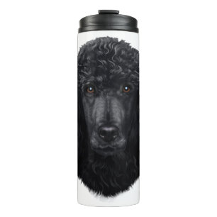 Black Poodle Dog Face Thermal Tumbler