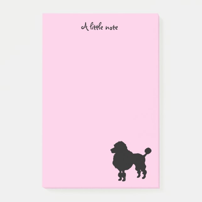 Black poodle dog silhouette post-it notes (Front)