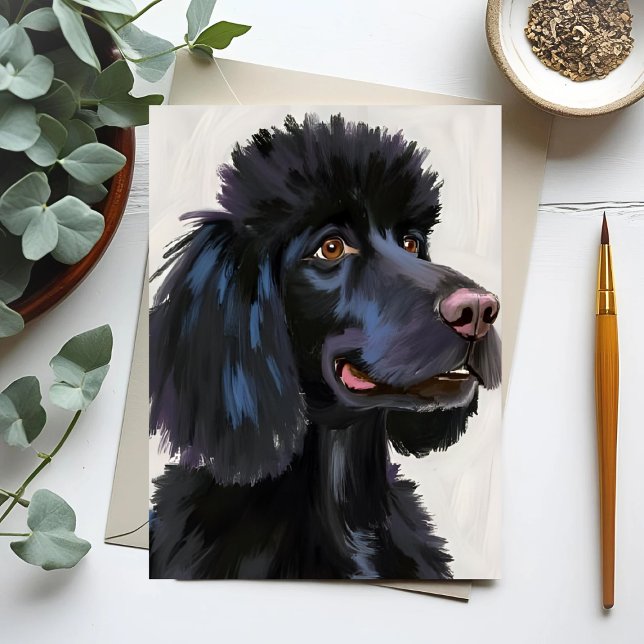 Black Poodle | Dog Watercolor Pet Card (Creator Uploaded)