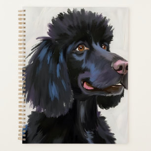 Black Poodle   Dog Watercolor Pet Painting Planner