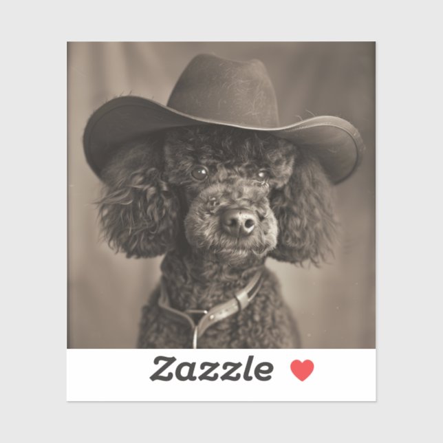 Black Poodle Dressed as a Cowboy Halloween Costume (Sheet)