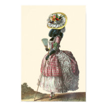 Black Poodle in Marie Antoinette Costume Print
