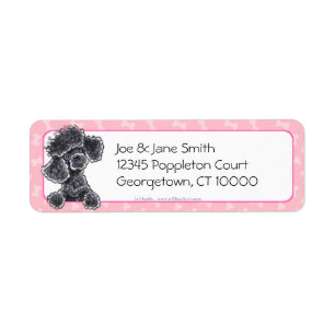 Black Poodle Little Bones Pink