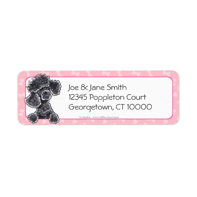 Black Poodle Little Bones Pink (Front)