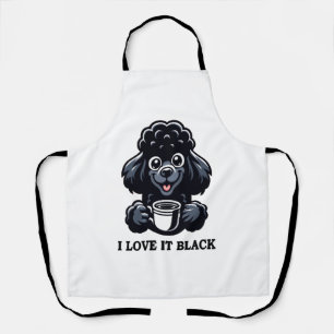 Black Poodle Loves Black Coffee Apron