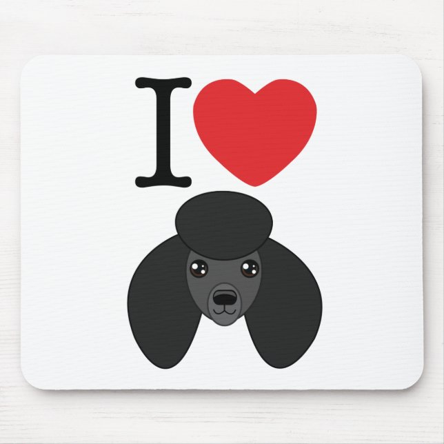 Black Poodle Mousepad (Front)