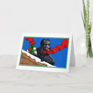 Black Poodle n Packages Christmas Holiday Art