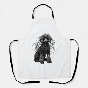Black Poodle Premium T-Shirt Apron