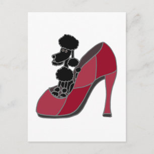 Black Poodle Sitting in a Pink High Heel Shoe Postcard