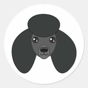 Black Poodle Stickers