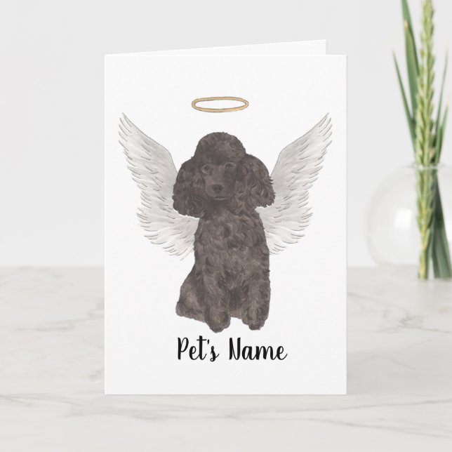Black Poodle Sympathy Memorial Card (Front)