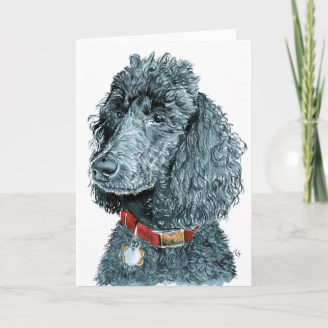 Black Poodle Whitney  Greeting Cards (Front)
