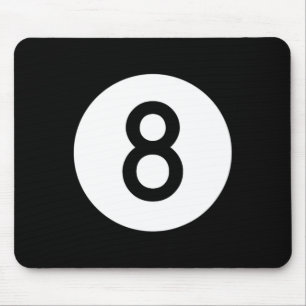 Black Pool Ll Number Eight Billiards Snooker Eight Mouse Mat