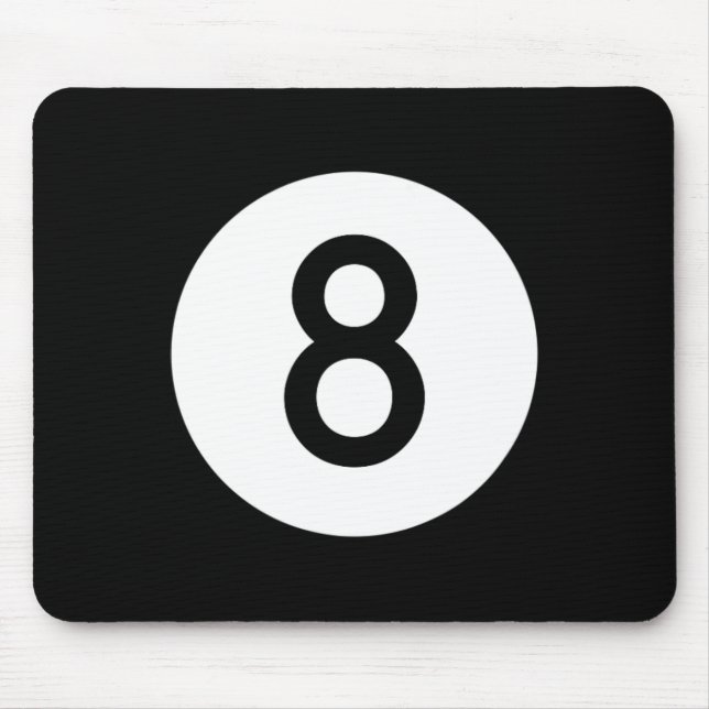 Black Pool Ll Number Eight Billiards Snooker Eight Mouse Mat (Front)