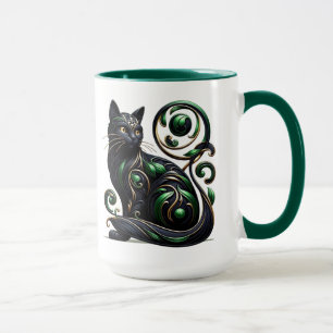 Black Porcelain Cat Mug
