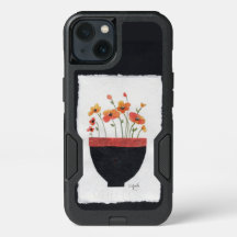 Black Pot  Orange Flowers Collage 