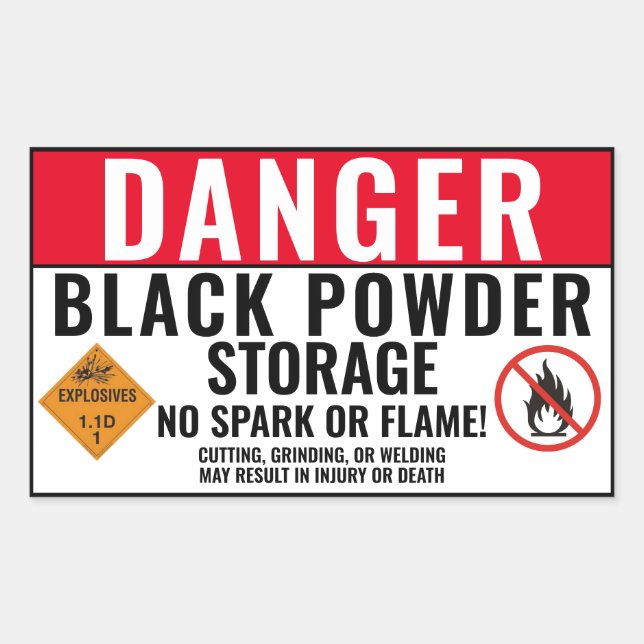 Black Powder Storage Sticker (Front)