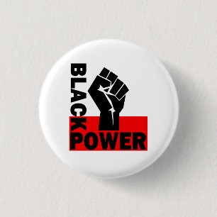 BLACK POWER 3 CM ROUND BADGE
