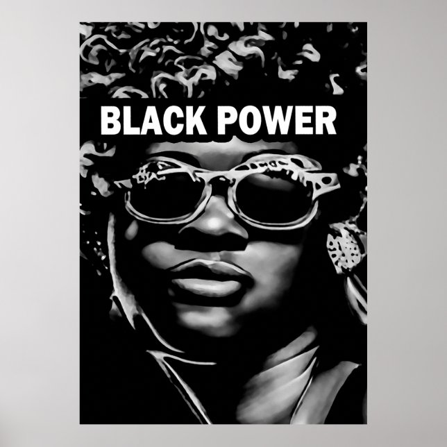 Black Power Afro Beauty Woman Portrait (AI+Human) Poster (Front)