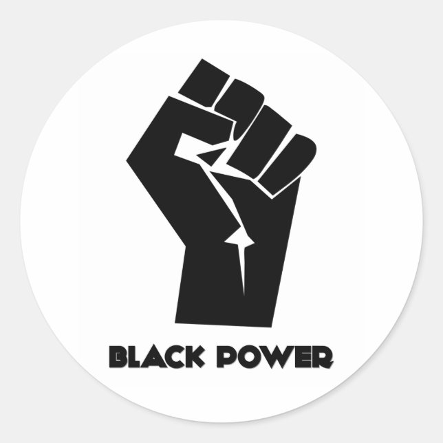 Black Power Classic Round Sticker (Front)