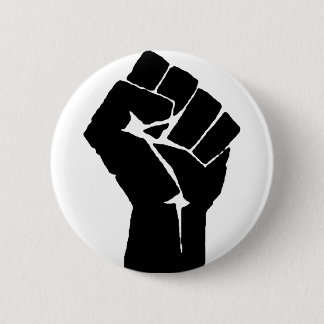Black Power Fist 6 Cm Round Badge