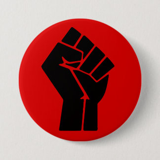 Black Power Fist 7.5 Cm Round Badge