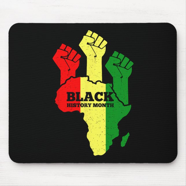 Black Power Fist Black History Month African Ameri Mouse Mat (Front)