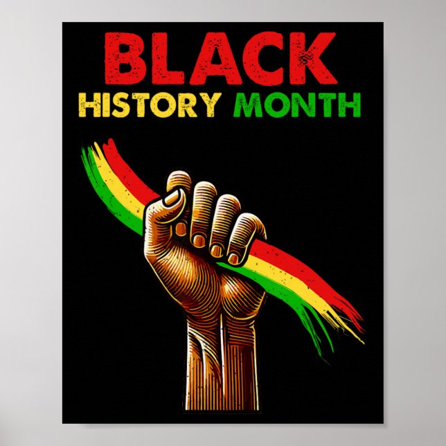 Black Power Fist Black History Month African Ameri Poster (Front)