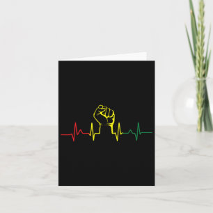 Black Power Fist Heartbeat African American Pride  Card