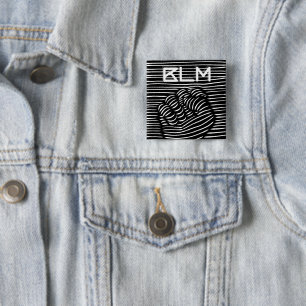 Black Power Fist Of BLM, Black History Month 15 Cm Square Badge