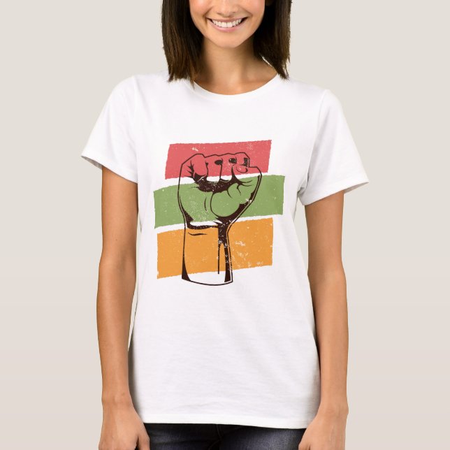 Black Power Fist Of BLM T-Shirt (Front)