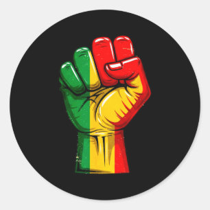 Black Power Fist Pan African Flag Raised Pride  Classic Round Sticker