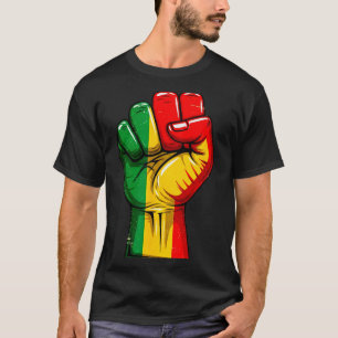 Black Power Fist Pan African Flag Raised Pride T-Shirt