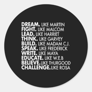 Black Power Historic Black Leaders African Black H Classic Round Sticker