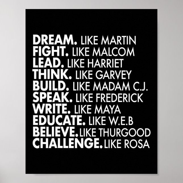 Black Power Historic Black Leaders African Black H Poster (Front)