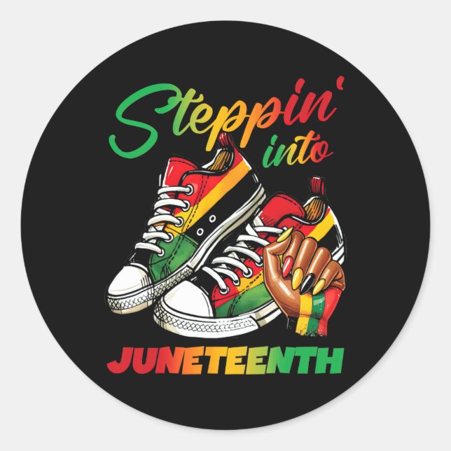 Black Power Juneteenth 1865 Melanin Pride African  Classic Round Sticker (Front)