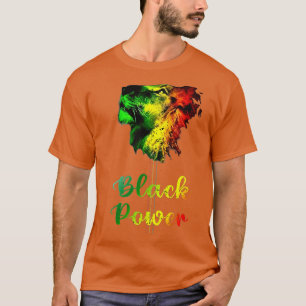 Black Power Lion Black History Men Boys  T-Shirt