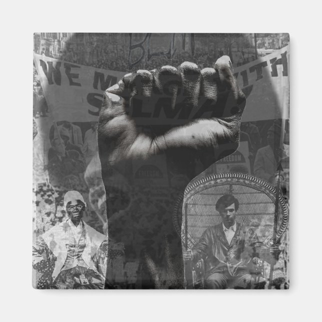 Black Power Montage Magnet (Front)