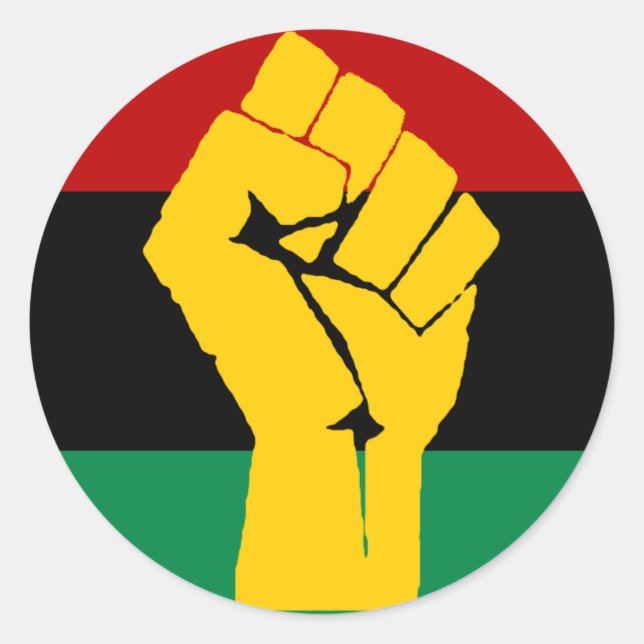 Black Power Pan African Flag Classic Round Sticker (Front)