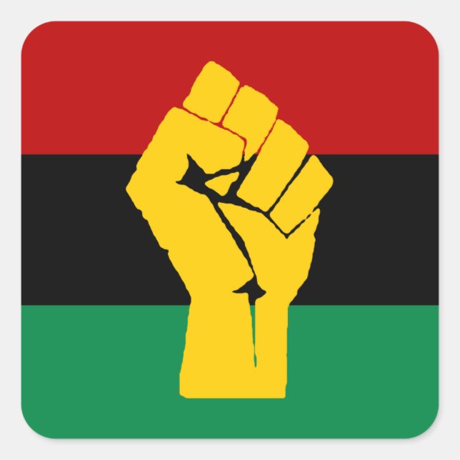 Black Power Pan African Flag Square Sticker (Front)