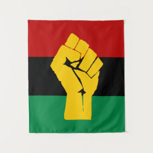 Black Power Pan African Flag Tapestry