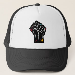 Black Power Rebellion Fist Design for Activism Trucker Hat