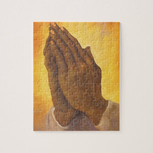 black praying hands jigsaw puzzle