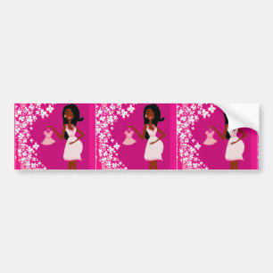 black pregnant woman bumper sticker