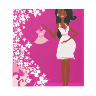 black pregnant woman notepad